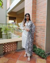 V-Neck Banana Silk Suit Set with Hand Mirror & Khatli Work Suit Set